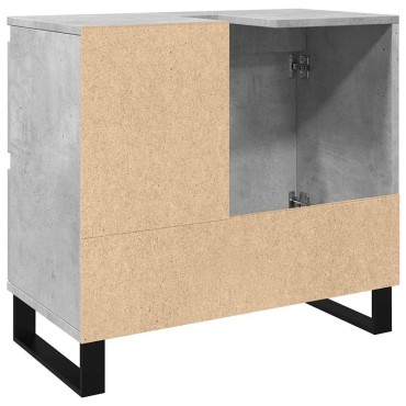 vidaXL Ντουλάπι Μπάνιου Γκρι Σκυροδέματος 65x33x60cm Επεξ. Ξύλο