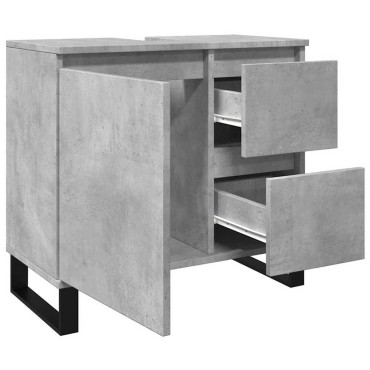 vidaXL Ντουλάπι Μπάνιου Γκρι Σκυροδέματος 65x33x60cm Επεξ. Ξύλο