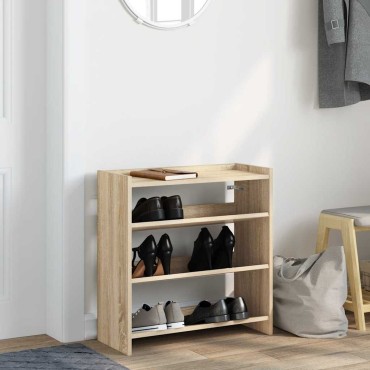 Ράφι παπουτσιών vidaXL Sonoma Oak 60x25x62cm Κατασκευασμένο ξύλο