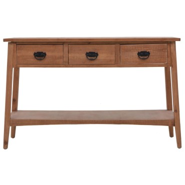 vidaXL Τραπέζι Κονσόλα Καφέ 126x40x77,5cm από Μασίφ Ξύλο Ελάτης 1 τεμ.