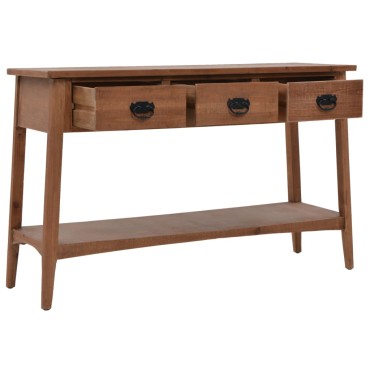 vidaXL Τραπέζι Κονσόλα Καφέ 126x40x77,5cm από Μασίφ Ξύλο Ελάτης 1 τεμ.