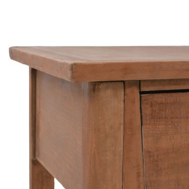 vidaXL Τραπέζι Κονσόλα Καφέ 126x40x77,5cm από Μασίφ Ξύλο Ελάτης 1 τεμ.