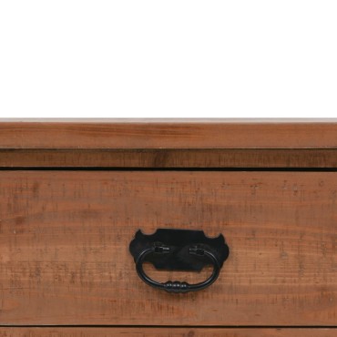 vidaXL Τραπέζι Κονσόλα Καφέ 126x40x77,5cm από Μασίφ Ξύλο Ελάτης 1 τεμ.
