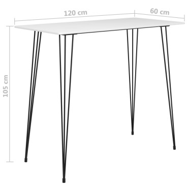 vidaXL Σετ Επίπλων Μπαρ 5 τεμ. Λευκό / Γκρι 120x60x105cm