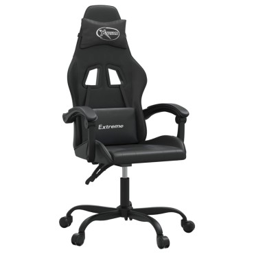 vidaXL Καρέκλα Gaming Μαύρη από Συνθετικό Δέρμα 57,5x59,5x(121-131)cm 1 τεμ.