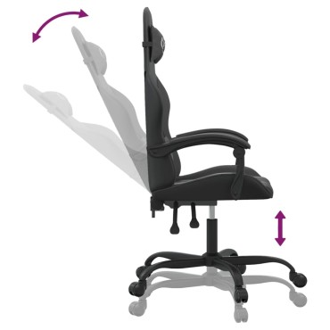 vidaXL Καρέκλα Gaming Μαύρη από Συνθετικό Δέρμα 57,5x59,5x(121-131)cm 1 τεμ.