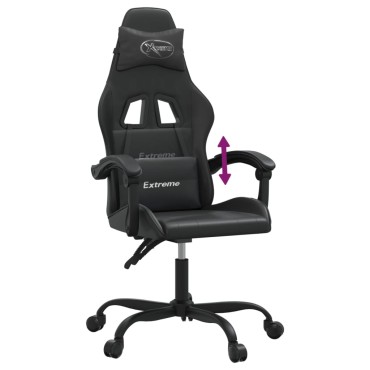 vidaXL Καρέκλα Gaming Μαύρη από Συνθετικό Δέρμα 57,5x59,5x(121-131)cm 1 τεμ.