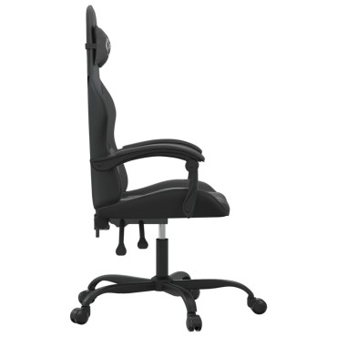 vidaXL Καρέκλα Gaming Περιστρεφόμενη Μαύρη από Συνθετικό Δέρμα 57,5x59,5x(121-131)cm 1 τεμ.