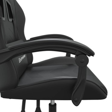 vidaXL Καρέκλα Gaming Περιστρεφόμενη Μαύρη από Συνθετικό Δέρμα 57,5x59,5x(121-131)cm 1 τεμ.