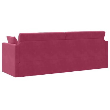 vidaXL Καναπές-κρεβάτι δαπέδου Κόκκινο 213x70x77cm Βελούδο
