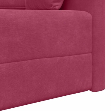 vidaXL Καναπές-κρεβάτι δαπέδου Κόκκινο 213x70x77cm Βελούδο