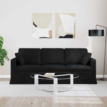 vidaXL Καναπές Μαύρο 198x78x80cm Βελούδο