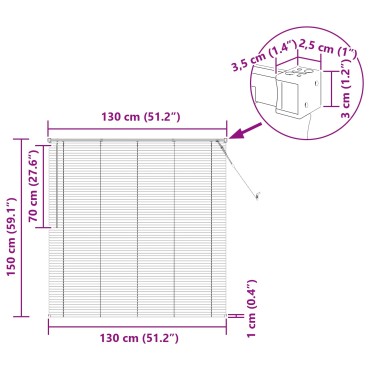 vidaXL Βενετσιάνικη Σκίαση Λευκός 150 x 130 εκ 25 mm PVC