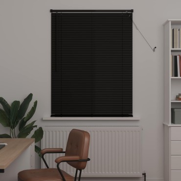 vidaXL Βενετσιάνικη Σκίαση Μαύρο 150 x 80 cm 25 mm PVC
