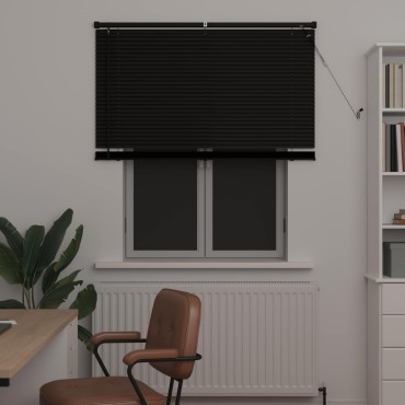 vidaXL Βενετσιάνικη Σκίαση Μαύρο 150 x 110 εκ 25 mm PVC