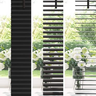 vidaXL Βενετσιάνικη Σκίαση Μαύρο 150 x 110 εκ 25 mm PVC