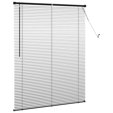 vidaXL Βενετσιάνικη Σκίαση Μαύρο 150 x 110 εκ 25 mm PVC