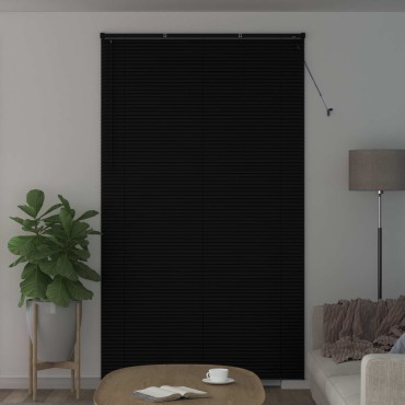 vidaXL Βενετσιάνικη Σκίαση Μαύρο 213 x 160 εκ 25 mm PVC