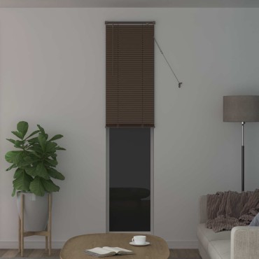 vidaXL Βενετσιάνικη Σκίαση Σκούρο Καφέ με Σχέδιο 213 x 60 εκ 25 mm PVC