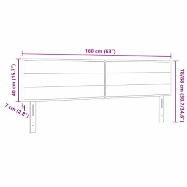 vidaXL Κεφαλάρι Ανοιχτό γκρι ύφασμα 160x7x88cm 1 τεμ.