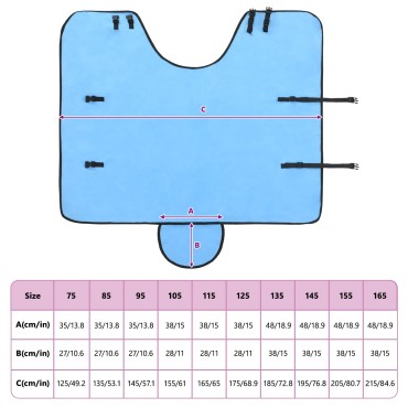vidaXL Σαμάρι Ίππου Σκούρο Aqua 75 cm Πολυεστερική Φλις