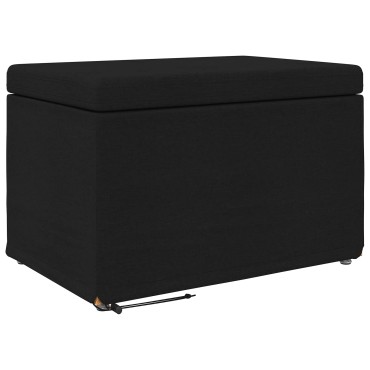 vidaXL Σκαμνί Μαύρο 61x41x40cm Ύφασμα και Επεξεργασμένο Ξύλο