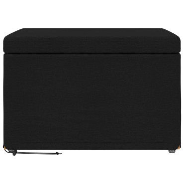 vidaXL Σκαμνί Μαύρο 61x41x40cm Ύφασμα και Επεξεργασμένο Ξύλο