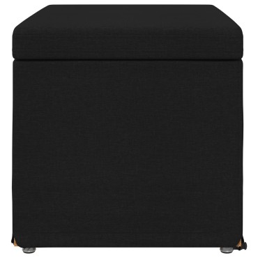 vidaXL Σκαμνί Μαύρο 61x41x40cm Ύφασμα και Επεξεργασμένο Ξύλο