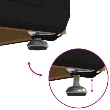vidaXL Σκαμνί Μαύρο 61x41x40cm Ύφασμα και Επεξεργασμένο Ξύλο
