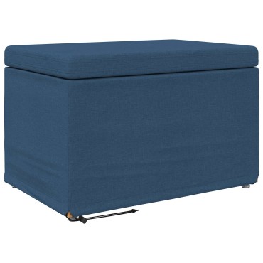 vidaXL Σκαμνί Μπλε 61x41x40cm Ύφασμα και Επεξεργασμένο Ξύλο