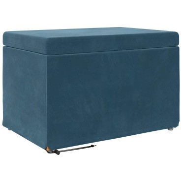 vidaXL Σκαμνί Μπλε 61x41x40cm Βελούδο και Μηχανικά Ξύλα