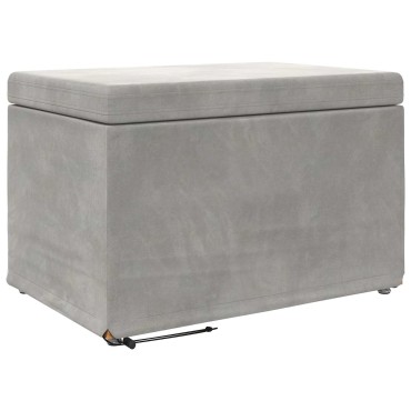 vidaXL Σκαμνί Ανοιχτό γκρι 61x41x40cm Βελούδο και Μηχανικά Ξύλα