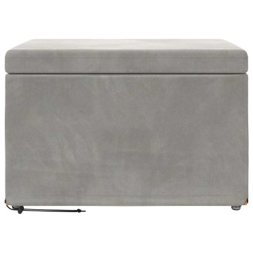 vidaXL Σκαμνί Ανοιχτό γκρι 61x41x40cm Βελούδο και Μηχανικά Ξύλα