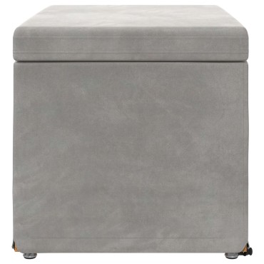 vidaXL Σκαμνί Ανοιχτό γκρι 61x41x40cm Βελούδο και Μηχανικά Ξύλα