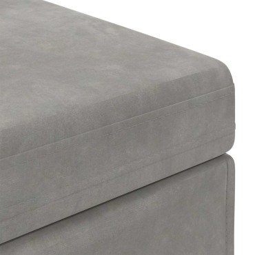 vidaXL Σκαμνί Ανοιχτό γκρι 61x41x40cm Βελούδο και Μηχανικά Ξύλα
