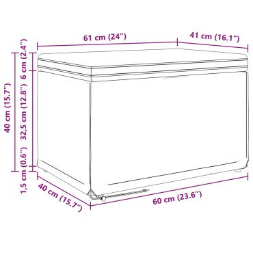 vidaXL Σκαμνί Ανοιχτό γκρι 61x41x40cm Βελούδο και Μηχανικά Ξύλα