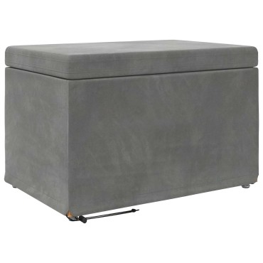 vidaXL Σκαμνί Σκούρο Γκρι 61x41x40cm Βελούδο και Μηχανικά Ξύλα