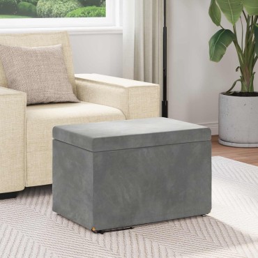 vidaXL Σκαμνί Σκούρο Γκρι 61x41x40cm Βελούδο και Μηχανικά Ξύλα