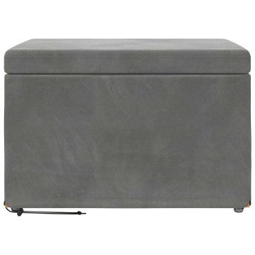 vidaXL Σκαμνί Σκούρο Γκρι 61x41x40cm Βελούδο και Μηχανικά Ξύλα