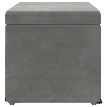 vidaXL Σκαμνί Σκούρο Γκρι 61x41x40cm Βελούδο και Μηχανικά Ξύλα