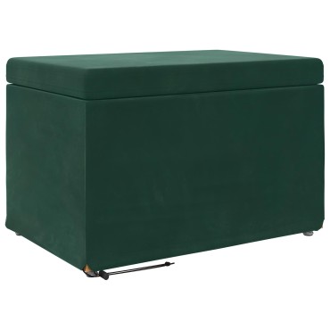 vidaXL Σκαμνί Σκούρο Πράσινο 61x41x40cm Βελούδο και Μηχανικά Ξύλα