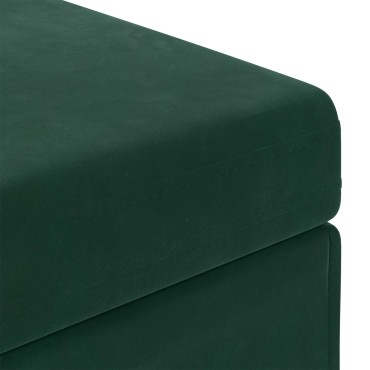 vidaXL Σκαμνί Σκούρο Πράσινο 61x41x40cm Βελούδο και Μηχανικά Ξύλα