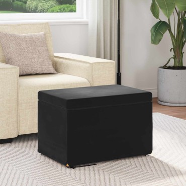 vidaXL Σκαμνί Μαύρο 61x41x40cm Βελούδο και Μηχανικά Ξύλα
