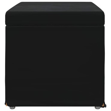 vidaXL Σκαμνί Μαύρο 61x41x40cm Βελούδο και Μηχανικά Ξύλα