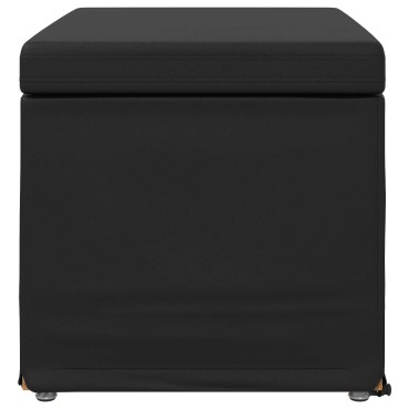 vidaXL Σκαμνί Μαύρο 61x41x40cm Ψεύτικο Δέρμα και Μηχανικά Ξύλα
