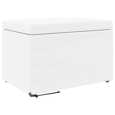 vidaXL Σκαμνί Λευκό 61x41x40cm Ψεύτικο Δέρμα και Μηχανικά Ξύλα