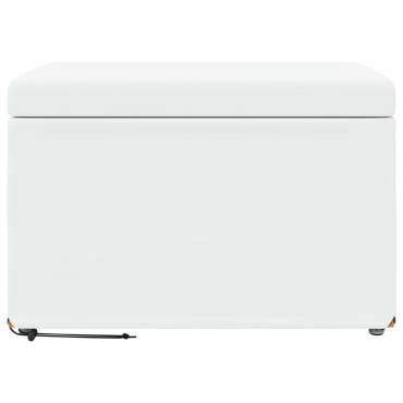 vidaXL Σκαμνί Λευκό 61x41x40cm Ψεύτικο Δέρμα και Μηχανικά Ξύλα