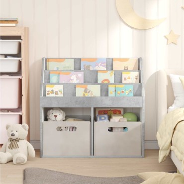 vidaXL Βιβλιοθήκη Παιδιών Σκυρόδεμα Γκρι 72,5x29,5x69 εκ 1 τεμ.