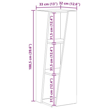 vidaXL Πλευρικό Ράφι 33x32x100,5cm Επεξεργασμένο Ξύλο