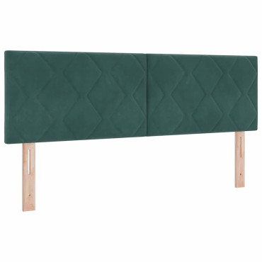 vidaXL LED κεφαλάρι Σκούρο Πράσινο Βελούδο 144x7x88cm